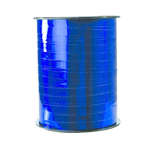 Clairefontaine 602013C Spule Geschenkband (mit Metalleffekt, 250 m x 7,5 mm, ideal für Ihre Geschenke und Bastelprojekte) 1 Stück blau von Clairefontaine