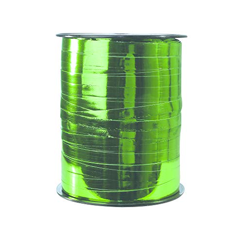 Clairefontaine 602050C Spule Geschenkband (mit Metalleffekt, 250 m x 7,5 mm, ideal für Ihre Geschenke und Bastelprojekte) 1 Stück grün von Clairefontaine