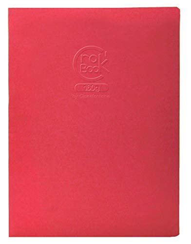 Clairefontaine 60337C - Packung mit 10 Skizzenheften Crok'Book A4 Hochformat 20 Blatt weißes Zeichenpapier 160g, farbig sortiert, 1 Pack von Clairefontaine