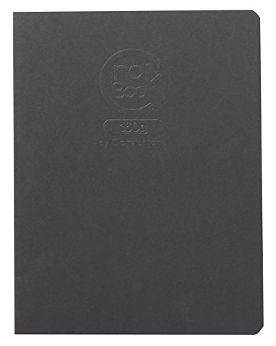 Clairefontaine 60372C - Packung mit 10 Skizzenheften Crok'Book 17x22cm Hochformat 20 Blatt weißes Zeichenpapier 160g, Schwarz, 1 Pack von Clairefontaine