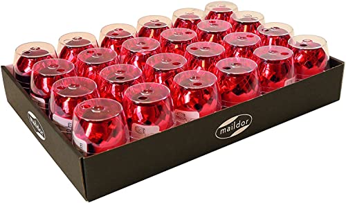 Clairefontaine 612006C Box (mit 24 Geschenkbänden, 10 m x 7 mm, ideal für Ihre Geschenke, Metalleffekt) 24er Pack rot von Clairefontaine