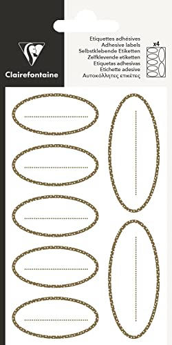 Clairefontaine 617059C - Set mit 28 Etiketten selbstklebend, oval, 1 Set, Gold Clairefontaine 617059C - Set mit 28 Etiketten selbstklebend, oval, 1 Set, Gold von Clairefontaine