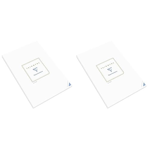Clairefontaine 6170C - Korrespondenz-Block Triomphe 50 Blatt Blanko weiß DIN A4-21x29,7 cm, 90g, 1 Block (Packung mit 2) von Clairefontaine