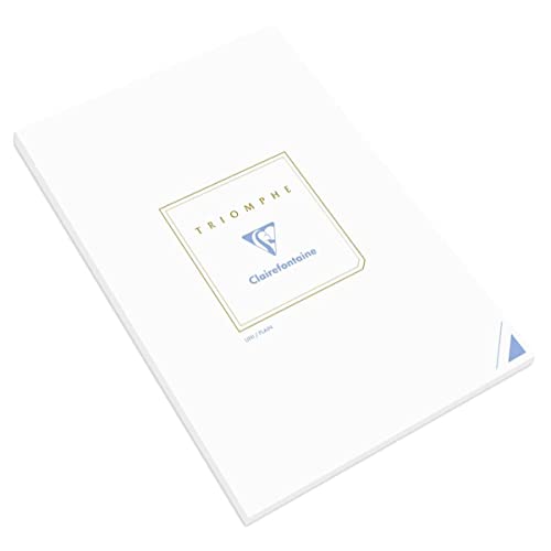 Clairefontaine 6170C - Korrespondenz-Block Triomphe 50 Blatt Blanko weiß DIN A4-21x29,7 cm, 90g, 1 Block von Clairefontaine