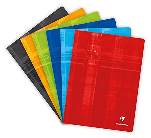 Clairefontaine 633662AMZC - Set mit 3 Heften 48 Blatt, DIN A4+, 24 x 32cm, 90g, kariert, 1 Set, farbig sortiert von Clairefontaine