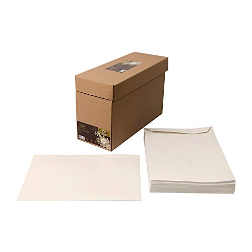 Clairefontaine 68050C - Karton mit 250 Umschlägen / Versandtaschen Forever, Format C4 229x324 mm, 90g, lose, ideal für Einladungen und Korrespondenz, 100% Recycling Kraftpapier, Weiß, 1 Karton von Clairefontaine