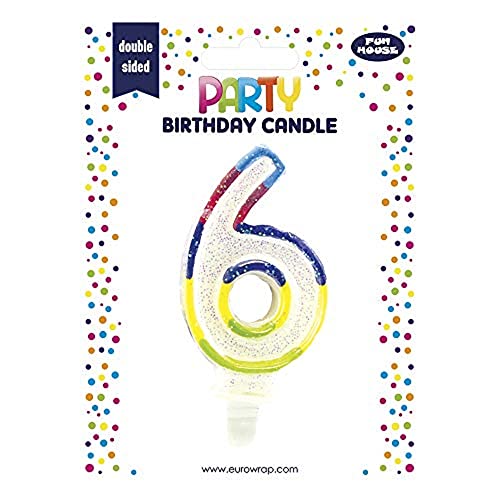 Clairefontaine 6828-6C - Kerze mit Zahl, 6, ideal für Geburtstagskuchen, 1 Stück von Eurowrap