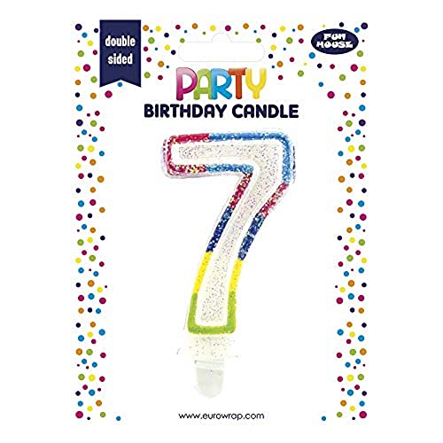Clairefontaine 6828-7C - Kerze mit Zahl, 7, ideal für Geburtstagskuchen, 1 Stück von Eurowrap
