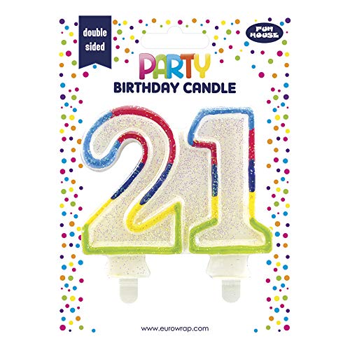 Clairefontaine 6834-21C - Kerze mit Zahl, 21, ideal für Geburtstagskuchen, 1 Stück von Eurowrap