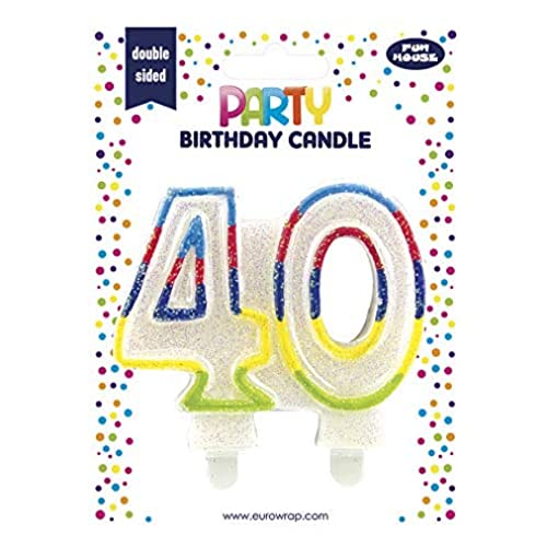 Clairefontaine 6834-40C - Kerze mit Zahl, 40, ideal für Geburtstagskuchen, 1 Stück von Clairefontaine