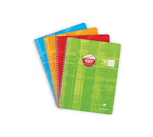 Clairefontaine 68396C - Heft mit Spiralbindung, Spiralblock, 50 Blatt, DIN A4+, 24 x 32 cm, 90g, französische Lineatur, schwarze Lineatur 2,5 mm, 10/10, ideal für Sehbehinderungen, farbig sortiert, 1 Stück Clairefontaine 68396C - Heft mit Spiralbindung, Spiralblock, 50 Blatt, DIN A4+, 24 x 32 cm, 90g, französische Lineatur, schwarze Lineatur 2,5 mm, 10/10, ideal für Sehbehinderungen, farbig sortiert, 1 Stück von Clairefontaine