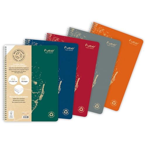 Clairefontaine 68402C - Heft Forever mit Doppelspiralbindung, DIN A4, 21x29,7cm, 60 Blatt, 90g, kariert, aus Recycling Papier, Grün, 1 Stück Clairefontaine 68402C - Heft Forever mit Doppelspiralbindung, DIN A4, 21x29,7cm, 60 Blatt, 90g, kariert, aus Recycling Papier, Grün, 1 Stück von Clairefontaine
