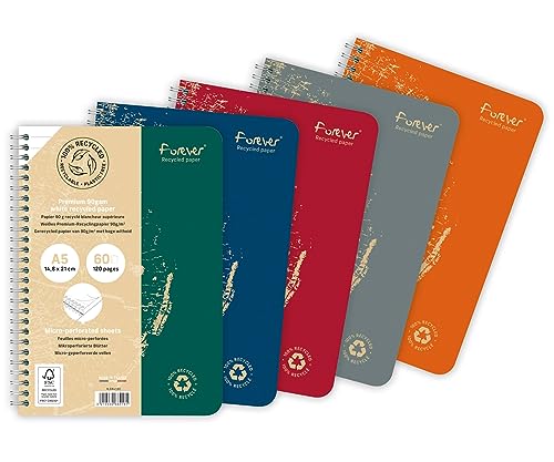 Clairefontaine 68416C - Heft Forever mit Doppelspiralbindung, DIN A5, 14,8x21cm, 60 Blatt, 90g, liniert, aus Recycling Papier, Grün, 1 Stück Clairefontaine 68416C - Heft Forever mit Doppelspiralbindung, DIN A5, 14,8x21cm, 60 Blatt, 90g, liniert, aus Recycling Papier, Grün, 1 Stück von Clairefontaine
