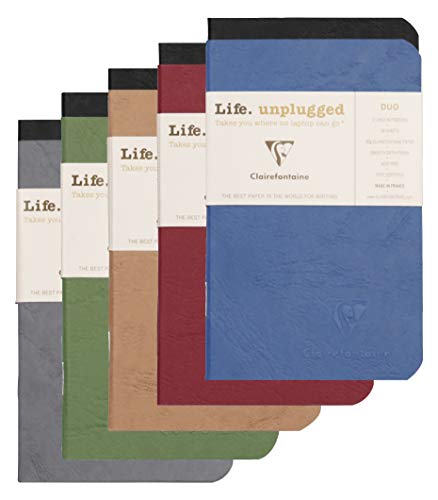 Clairefontaine 73102C - Set mit 2 Notizheften Age Bag, 24 Blatt, 7,5x12 cm 90g liniert, Kunstleder Effekt, sortierte Farben, 2 Stück Clairefontaine 73102C - Set mit 2 Notizheften Age Bag, 24 Blatt, 7,5x12 cm 90g liniert, Kunstleder Effekt, sortierte Farben, 2 Stück von Clairefontaine