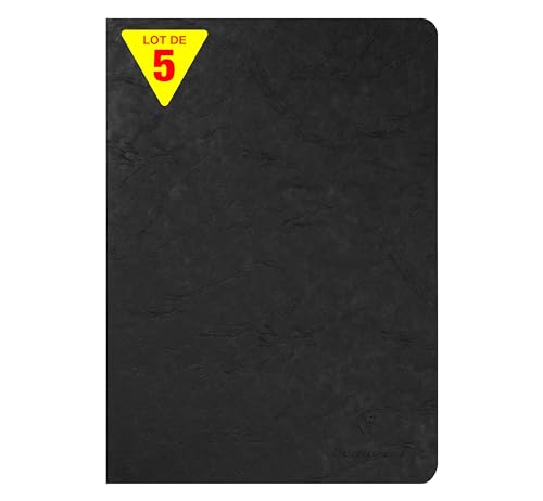 Clairefontaine 733001Cpack Collection Age Bag Ein Set mit 5 Heften, geheftet, schwarz, A4, 21 x 29,7 cm, 96 Seiten, einfarbig, weiß, Papier 90 g, Umschlag mit glänzender Karte in Ledermaserung Clairefontaine 733001Cpack Collection Age Bag Ein Set mit 5 Heften, geheftet, schwarz, A4, 21 x 29,7 cm, 96 Seiten, einfarbig, weiß, Papier 90 g, Umschlag mit glänzender Karte in Ledermaserung von Clairefontaine