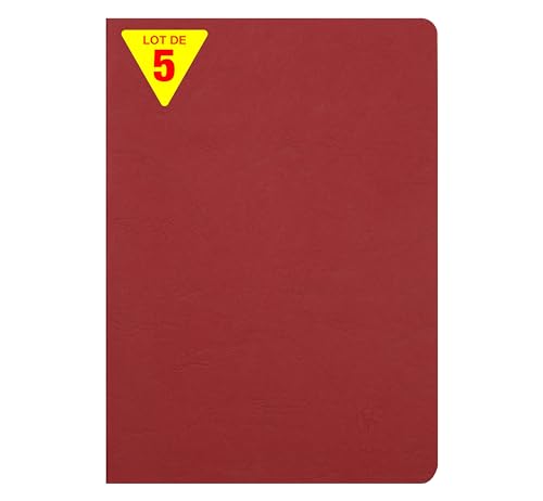 Clairefontaine 733002Cpack - Packung 5 Heft - Notizbuch mit Drahtheftung, Age Bag, DIN A4 21x29,7 cm, 48 Blatt, blanko, 90g, Rot, 1 Pack Clairefontaine 733002Cpack - Packung 5 Heft - Notizbuch mit Drahtheftung, Age Bag, DIN A4 21x29,7 cm, 48 Blatt, blanko, 90g, Rot, 1 Pack von Clairefontaine