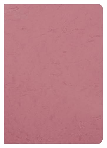 Clairefontaine 733006C - Notizheft Kladde Age Bag, DIN A4, 21x29,7 cm, 48 Blatt blanko 90g, Einband gekörnt mit Lederstruktur, Altrosa, 1 Stück von Clairefontaine