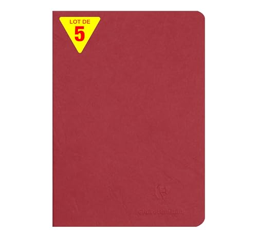 Clairefontaine 733102Cpack - Packung 5 Heft - Notizbuch geheftet, Age Bag, DIN A5 14,8x21 cm, 48 Blatt, blanko, 90g, Rot, 1 Pack Clairefontaine 733102Cpack - Packung 5 Heft - Notizbuch geheftet, Age Bag, DIN A5 14,8x21 cm, 48 Blatt, blanko, 90g, Rot, 1 Pack von Clairefontaine