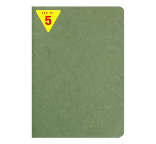 Clairefontaine 733163Cpack Collection Age Bag Notizbuch, A5, 14,8 x 21 cm, 96 linierte Seiten, weißes Papier, 90 g, glänzend, Ledermaserung, 5 Stück Clairefontaine 733163Cpack Collection Age Bag Notizbuch, A5, 14,8 x 21 cm, 96 linierte Seiten, weißes Papier, 90 g, glänzend, Ledermaserung, 5 Stück von Clairefontaine
