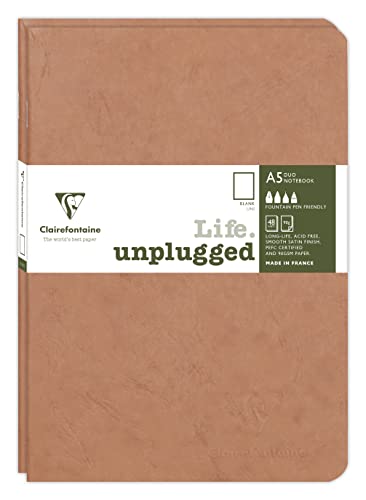 Clairefontaine 733186C - Age Bag DUO Set aus 2 Notizheften 14,8x21cm , geheftet, 48 Blatt 90g, blanko Braun, 1 Set Clairefontaine 733186C - Age Bag DUO Set aus 2 Notizheften 14,8x21cm , geheftet, 48 Blatt 90g, blanko Braun, 1 Set von Clairefontaine