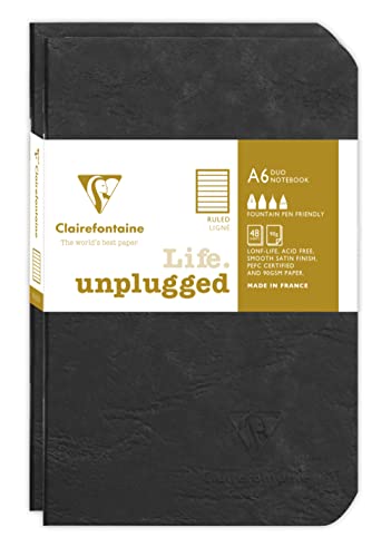 Clairefontaine 734171C - Age Bag DUO Set aus 2 Notizheften 9x14cm , geheftet, 48 Blatt 90g, liniert Schwarz, 1 Set Clairefontaine 734171C - Age Bag DUO Set aus 2 Notizheften 9x14cm , geheftet, 48 Blatt 90g, liniert Schwarz, 1 Set von Clairefontaine