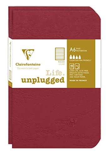 Clairefontaine 734172C - Age Bag DUO Set aus 2 Notizheften 9x14cm , geheftet, 48 Blatt 90g, liniert Rot, 1 Set Clairefontaine 734172C - Age Bag DUO Set aus 2 Notizheften 9x14cm , geheftet, 48 Blatt 90g, liniert Rot, 1 Set von Clairefontaine