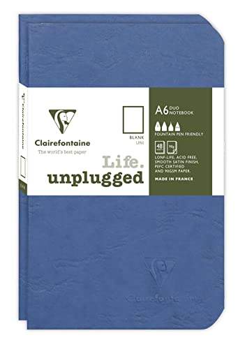 Clairefontaine 734184C - Age Bag DUO Set aus 2 Notizheften 9x14cm , geheftet, 48 Blatt 90g, blanko Blau, 1 Set Clairefontaine 734184C - Age Bag DUO Set aus 2 Notizheften 9x14cm , geheftet, 48 Blatt 90g, blanko Blau, 1 Set von Clairefontaine