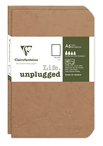 Clairefontaine 734186C - Age Bag DUO Set aus 2 Notizheften 9x14cm , geheftet, 48 Blatt 90g, blanko Braun, 1 Set Clairefontaine 734186C - Age Bag DUO Set aus 2 Notizheften 9x14cm , geheftet, 48 Blatt 90g, blanko Braun, 1 Set von Clairefontaine