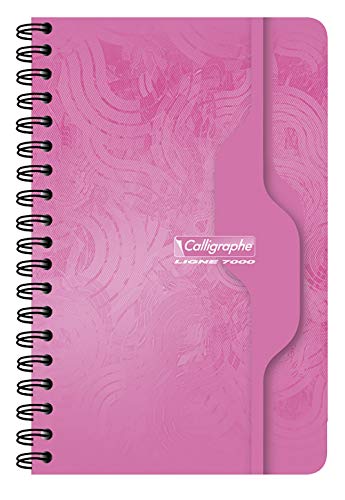 Clairefontaine 76C - Packung mit 10 Heften Calligraphe mit Spiralbindung 11 x 17 cm, kariert, 50 Blatt, 70g, farbig sortiert, 1 Pack von Calligraphe