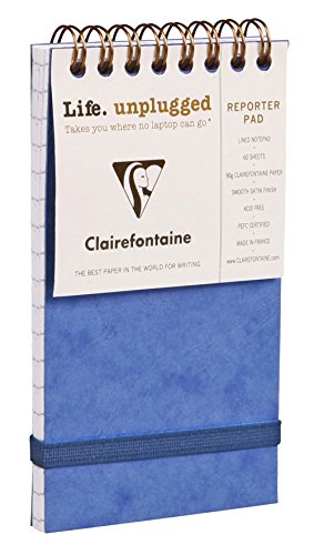 Clairefontaine 782164C AB Reporter (liniert, 7,5 x 13 cm, 60 Blatt) 1 Stück blau von Clairefontaine