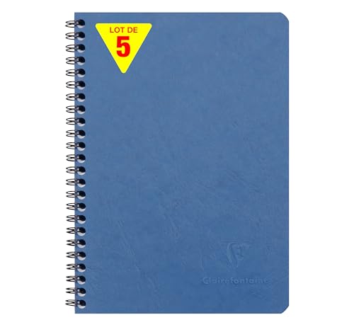 Clairefontaine 785664Cpack - Packung 5 Spiralbuch/Notizheft Age Bag mit Innentaschen DIN A5 14,8x21 cm, liniert, 60 Blatt, Blau, 1 Pack Clairefontaine 785664Cpack - Packung 5 Spiralbuch/Notizheft Age Bag mit Innentaschen DIN A5 14,8x21 cm, liniert, 60 Blatt, Blau, 1 Pack von Clairefontaine