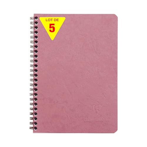 Clairefontaine 785666Cpack - Packung 5x Spiralbücher / Hefte Age Bag DIN A5 14,8x21cm, mit 3 Einstecktaschen, 60 Blatt liniert 90g, Altrosa, 5 Stück Clairefontaine 785666Cpack - Packung 5x Spiralbücher / Hefte Age Bag DIN A5 14,8x21cm, mit 3 Einstecktaschen, 60 Blatt liniert 90g, Altrosa, 5 Stück von Clairefontaine