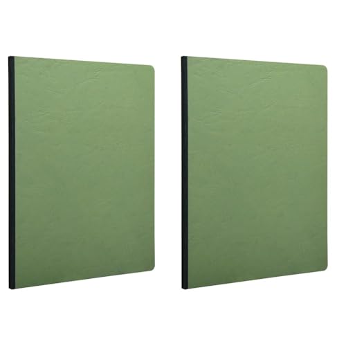 Clairefontaine 791403C Heft A4, Leinen, Age Bag, blanko, 96 Blatt, grün (Packung mit 2) von Clairefontaine