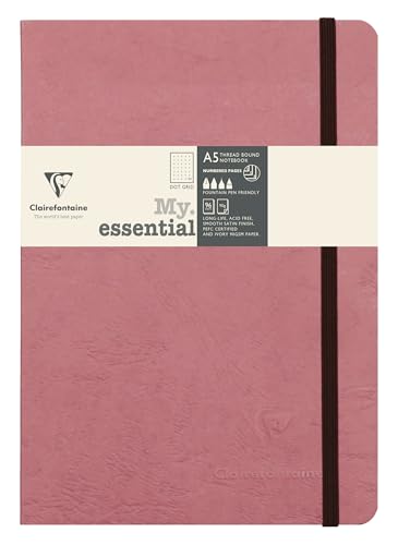 Clairefontaine 793436C - Notizbuch Kladde My essential, Kollektion Age Bag, DIN A5 14,8x21 cm, 96 Blatt dot elfenbein, Altrosa, 1 Stück Clairefontaine 793436C - Notizbuch Kladde My essential, Kollektion Age Bag, DIN A5 14,8x21 cm, 96 Blatt dot elfenbein, Altrosa, 1 Stück von Clairefontaine