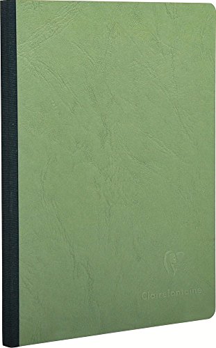 Clairefontaine 795403C - Notizbuch / Heft AgeBag DIN A5 14,8 x 21 cm, mit Leinenstruktur, kariert 96 Blatt, Grün, 1 Stück von Clairefontaine