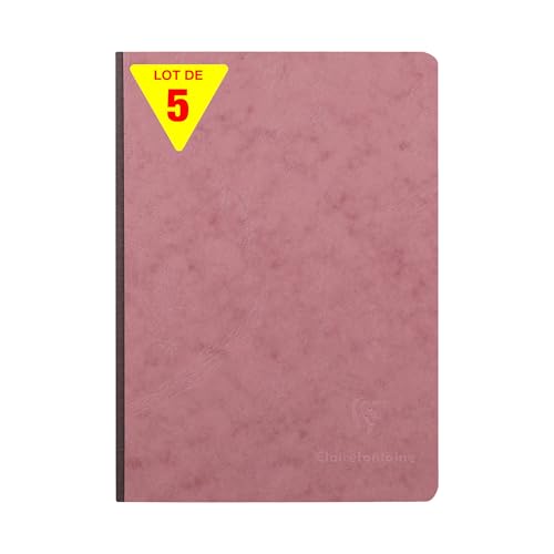 Clairefontaine 795426Cpack - Packung 5x Notizbücher Kladde Age Bag, DIN A5 14,8x21 cm, Leinenrücken, 96 Blatt kariert 90g, Altrosa, 1 Pack Clairefontaine 795426Cpack - Packung 5x Notizbücher Kladde Age Bag, DIN A5 14,8x21 cm, Leinenrücken, 96 Blatt kariert 90g, Altrosa, 1 Pack von Clairefontaine