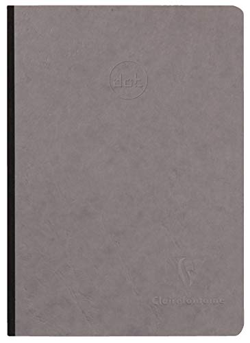 Clairefontaine 795435C Heft AgeBag (DIN A5, 96 Blatt, Dot, Leinendesign, 1 Stück) grau von Clairefontaine