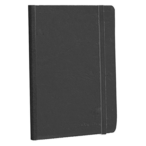 Clairefontaine 795461C - Heft / Notizbuch AgeBag DIN A5 14,8 x 21 cm, mit Leinenoptik, liniert 96 Blatt, Schwarz, 1 Stück von Clairefontaine