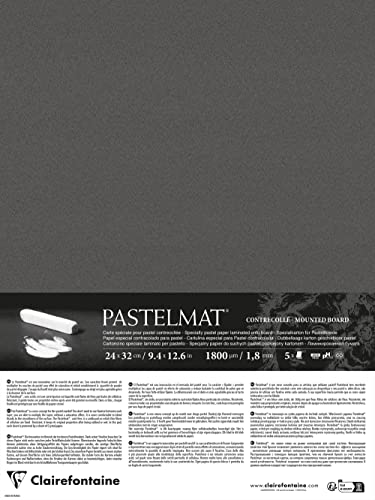 Clairefontaine 796009C - Packung mit 5 Bogen Pastelmat kaschiert, DIN A4+, 24x32cm, praktisch und sicher, 360g, Anthrazit, 1 Pack Clairefontaine 796009C - Packung mit 5 Bogen Pastelmat kaschiert, DIN A4+, 24x32cm, praktisch und sicher, 360g, Anthrazit, 1 Pack von Clairefontaine