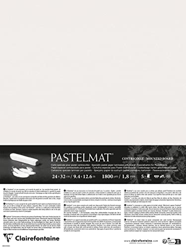 Clairefontaine 796010C - Packung mit 5 Bogen Pastelmat kaschiert, DIN A4+, 24x32cm, praktisch und sicher, 360g, Weiß, 1 Pack Clairefontaine 796010C - Packung mit 5 Bogen Pastelmat kaschiert, DIN A4+, 24x32cm, praktisch und sicher, 360g, Weiß, 1 Pack von Clairefontaine