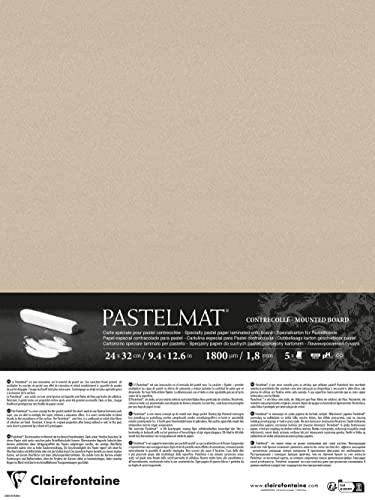 Clairefontaine 796015C - Packung mit 5 Bogen Pastelmat kaschiert, DIN A4+, 24x32cm, praktisch und sicher, 360g, Sand, 1 Pack Clairefontaine 796015C - Packung mit 5 Bogen Pastelmat kaschiert, DIN A4+, 24x32cm, praktisch und sicher, 360g, Sand, 1 Pack von Clairefontaine