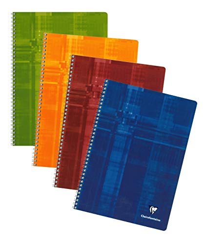 Clairefontaine 81444C - Packung mit 10 Heften mit Spiralbindung, DIN A4, 50 Blatt, kariert, 90g, farbig sortiert, 1 Pack von Clairefontaine