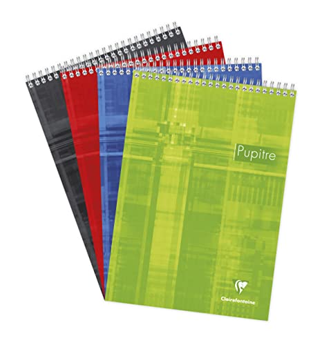 Clairefontaine 8150C - Schreibblock / Notizblock Pupitre mit Doppelspirale, DIN A4 21x29,7cm, 80 Blatt, 90g, blanko, mikroperforiert, abtrennbar, 4-fach gelocht, farbig sortiert, 1 Stück Clairefontaine 8150C - Schreibblock / Notizblock Pupitre mit Doppelspirale, DIN A4 21x29,7cm, 80 Blatt, 90g, blanko, mikroperforiert, abtrennbar, 4-fach gelocht, farbig sortiert, 1 Stück von Clairefontaine