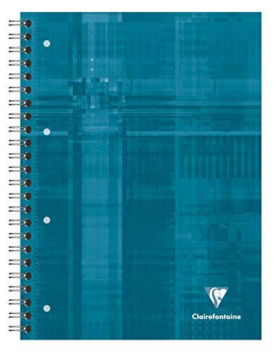 Clairefontaine 8211C - Packung mit 5 Heften Bind'O Block mit Spiralbindung DIN A4+ 22,5x29,7 cm, 80 Blatt, französische Lineatur, 90 g, farbig sortiert, 1 Pack von Clairefontaine