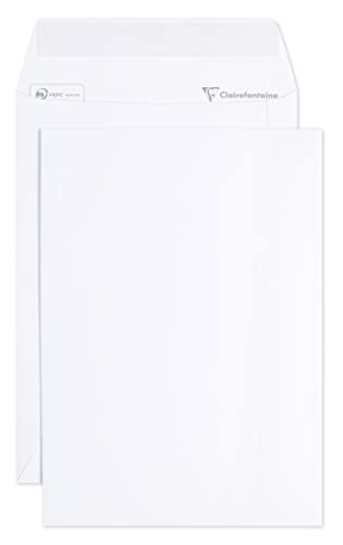 Clairefontaine 8242C - Karton mit 500 Versandtaschen weiß C5-162x229mm, selbstklebend, 120g, 1 Karton von Clairefontaine