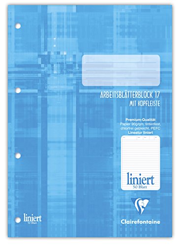 Clairefontaine Arbeitsblock, DIN A4, Lineatur 17, 50 Blatt von Clairefontaine