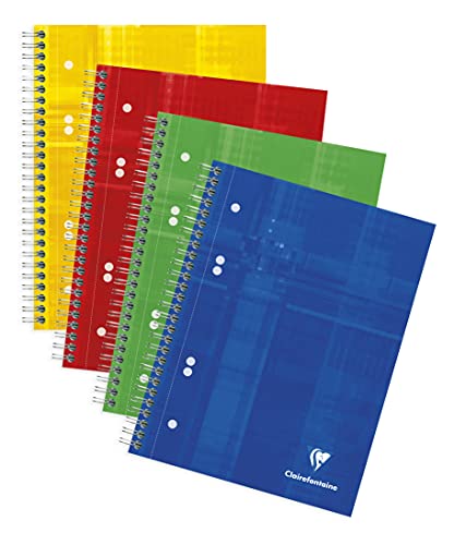 Clairefontaine 8570C - Heft / Collegeblock DIN A5+, 16x21cm, 6-fach gelocht, 80 Blatt blanko 90g, farbig sortiert, 1 Stück von Clairefontaine