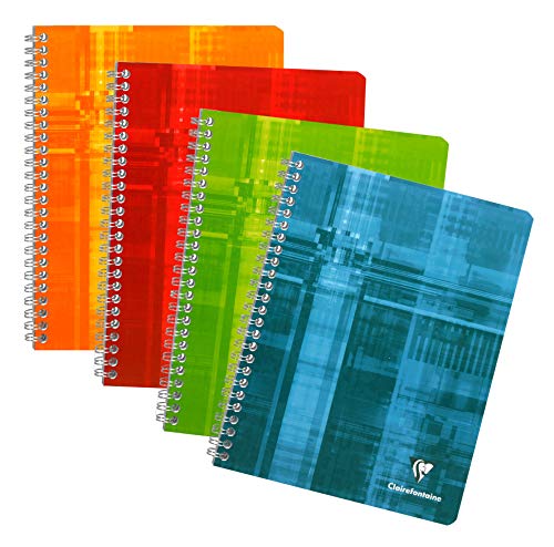 Clairefontaine 8762C - Packung mit 5 Heften mit Spiralbindung, 90 Blatt, 17 x 22 cm, kariert, 90g, farbig sortiert, 1 Pack von Clairefontaine