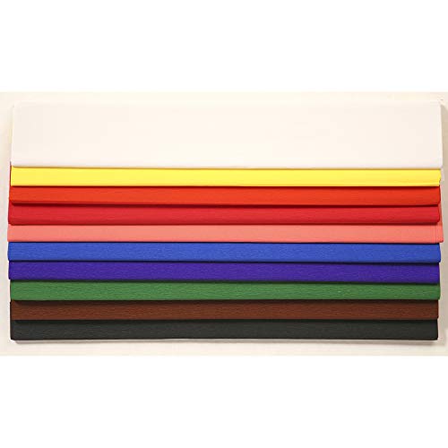 Clairefontaine 901099C Packung mit 10 Bögen Krepppapier, 2 x 0,5m, ideal für Schulaktivitäten, 1 Pack, farbig sortiert von Clairefontaine