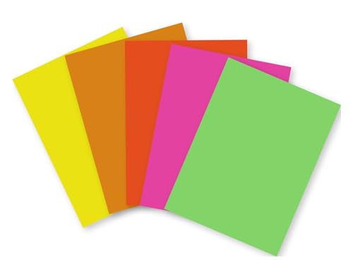 Clairefontaine 93921C - Packung mit 100 Bögen in Neonfarben, DIN A4, 21 x 29,7cm, 90g, farbig sortiert von Clairefontaine